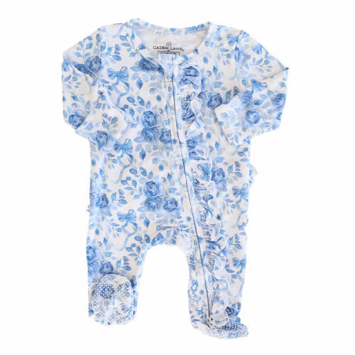 Betsy's Blooms Ruffle Zipper Footie Caden Lane