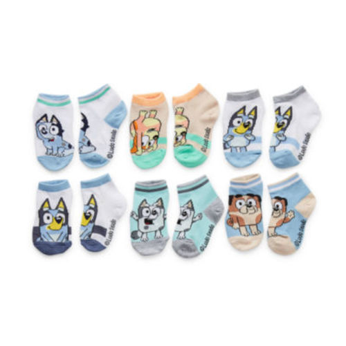 6 Pair Bluey Quarter Ankle Socks Boys