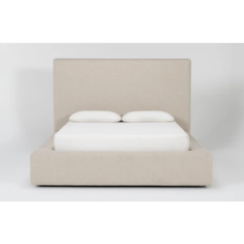 Porto King Natural Upholstered Platform Storage Bed By Nate Berkus + Jeremiah Brent | Drawers | Living Spaces