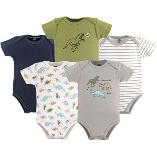 Hudson Baby Infant Boy Cotton Bodysuits 5pk, Dinosaurs, 0-3 Months