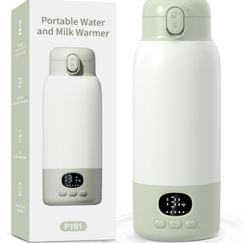Portable Bottle Warmer 17oz Large Capacity Bottle Warmer for Travel, Fast Heating for Breast Milk Formula and Milk, Suitable for Baby Outdoor Airplane and Car Green5