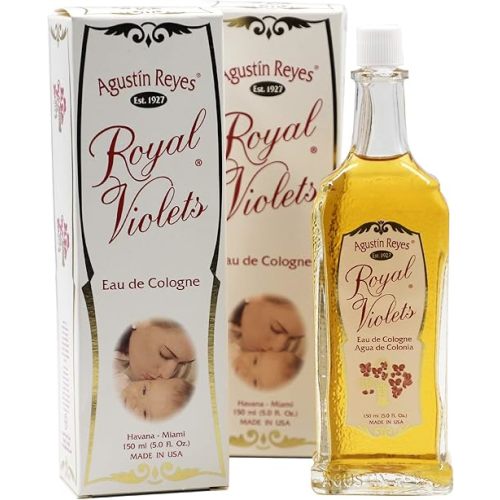 Royal Violets Eau de Cologne Gently and Refreshing for Baby Skin, Relaxing Aroma, 2-Pack of 5.0 FL Oz, 2 Glass Bottles