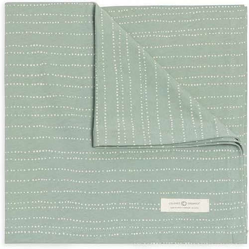 Colored Organics Baby Organic Cotton Swaddle - Infant Receiving Blanket - Pebble/Jade