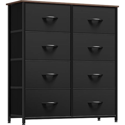 YITAHOME Dresser with 8 Drawers, Tall Storage Tower with 8 Drawers, Black Dresser & Chest of Drawers, Storage Drawer Organizer for Closet, Bedroom, Living Room