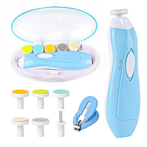Lupantte Baby Nail Filer and Baby Nail Clippers with Light Set, Electric Infant Nail Trimmer Kit, Safe Baby Grooming Kit, for Newborn Toddler Kids Toes and Fingernails, Polish and Trim