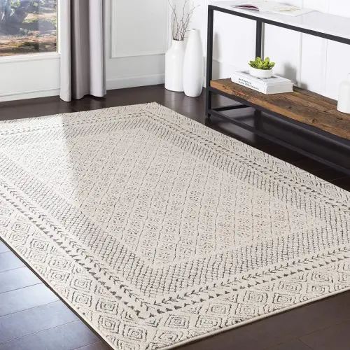 Livabliss Melodie Boho Farmhouse Area Rug,5'3" x 7'3",Beige