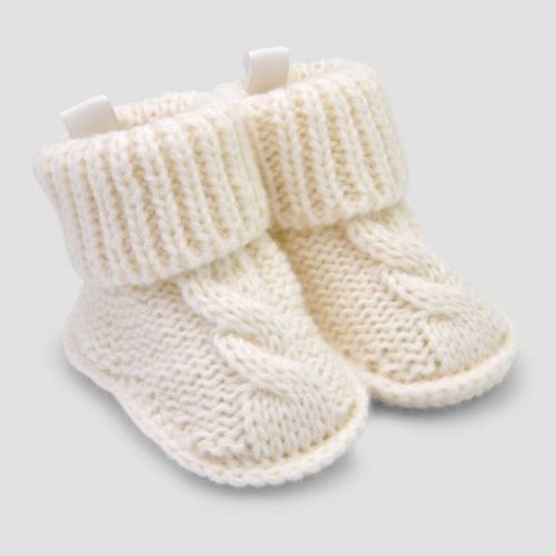 Carter's Just One You® Baby Cable Knitted Slippers - Off-white