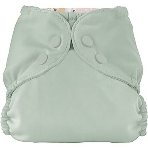 Esembly Cloth Diaper Outer, Swim Diaper, Waterproof Cloth Diaper Cover, Leak-Proof and Breathable Layer Over Prefolds, Flats or Fitteds, Reusable Diaper with Snap Closure - Size 1 (7-17lbs), Sea Glass