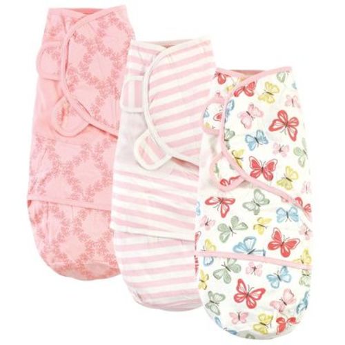 Touched By Nature Baby Girl Organic Cotton Swaddle Wraps, Butterflies, 0-3 Months