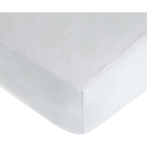 American Baby Company Supreme 100% Natural Cotton Fitted Crib Sheet 52" x 28", Enhanced Thickness for Soft, Breathable & Hypoallergenic Jersey Comfort, White, Neutral for Boys & Girls