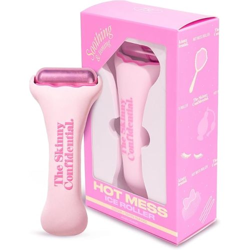 The Skinny Confidential HOT Mess Ice Roller for Face - Facial Roller Skincare Tools Contour, Tighten & De-Puff Skin - Self Care Beauty Gift for Women & Men for Clear, Radiant & Smoother-Looking Skin
