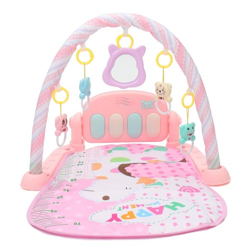 3 IN 1 Infant Baby Kids Fitness Play Musical Piano Toy Gym & Exercise Mat & Playmat Crawling Rug Tummy Time Soft Toddler Toy Carpet Home Gym