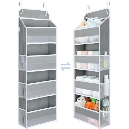 Yecaye 1 Pack Bathroom Organizers and Storage, 35.2lbs Load Toy Stuffed Animal Storage, Swing-proof Hanging Over the Door Organizer for Nursery Newborn Baby Essential Stuff