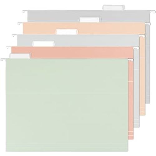 SUNEE Hanging File Folders Letter Size, Pastel Colors, 25 Count File Folders with 1/5-cut Tabs, Stay Organized for Your Home and Office Bulk File and Documents