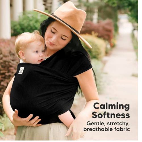 KeaBabies Baby Wrap Carrier - All in 1 Original Baby Carrier Newborn to Toddler Sling, Easy to Wear, Hands Free Bonding, Lightweight, Breathable Infant Wraps (Trendy Black)