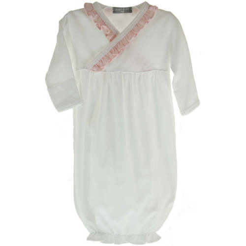 Baby Girls Take Home Gown White Pink Kimono Sack | Baby Loren