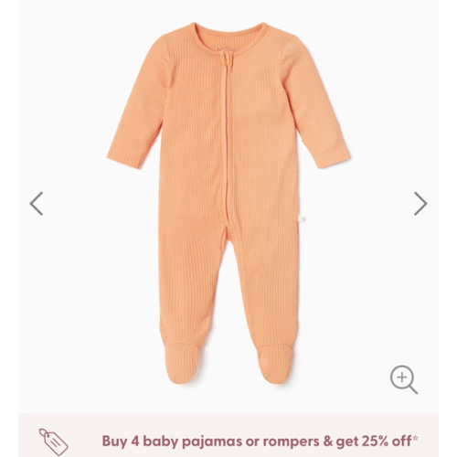 BabyMori Ribbed Clever Zip Footed Baby Pajamas Ribbed Blue / Newborn