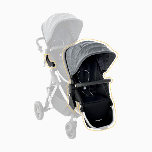 Mockingbird 2nd Seat Kit 2.0 - Heather Grey Canopy With Black Leather