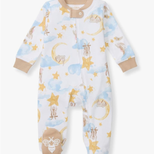 Burt's Bees Baby Boys' Sleep & Play PJs, 100% Organic Cotton One-Piece Zip Front Jumpsuit, Baby Boys Footie Pajamas & PJs
