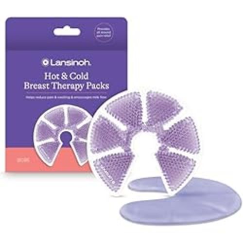 Lansinoh Breast Therapy Packs with Soft Covers, 2 Pack, and Organic Nipple Balm, 2 Ounces, Breastfeeding Essentials for Moms - Therapy Packs + Nipple Balm