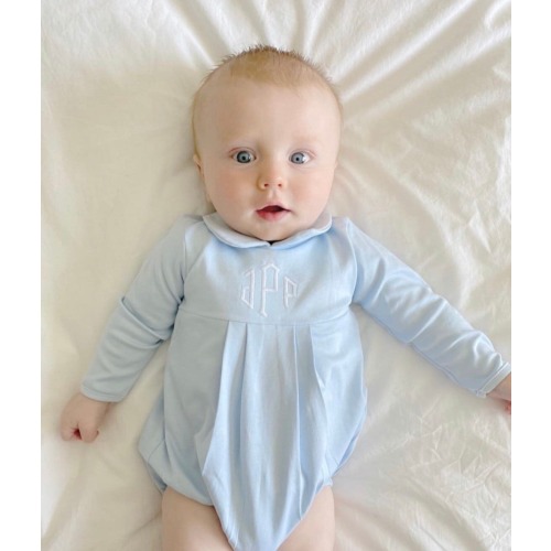 Baby boy coming home outfit, monogrammed bubble, photo outfit, long sleeve bubble, pima cotton, baby boy collar outfit, preemie outfit