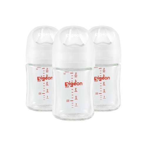 Pigeon Wide Neck Nursing Bottle 5Oz/160ml Glass 3pc with SS nipple