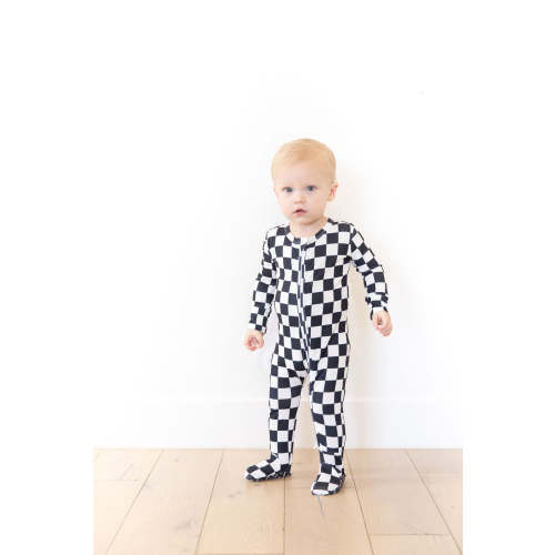 BLACK + WHITE CHECKER | ZIPPER ONE PIECE