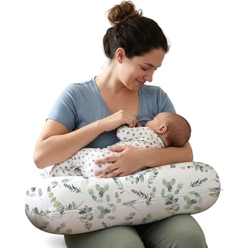 Little Grape Land Nursing Pillow for Infants, Breastfeeding Pillows, Baby Pillow for Nursing, Bottle Feeding with Machine Washable Cover & Breathable Filling