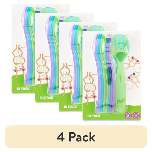 (4 pack) Parent's Choice Baby Feeding Fork & Spoon Set, Multicolor, 9+ Months, 10 Count