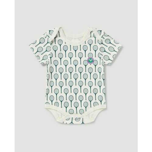 Wimbledon Racket Icon Print Cotton Babygrow