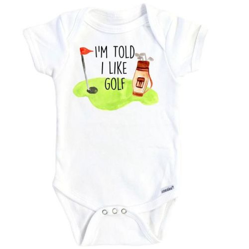 I Love Golf Onesie® Baby Boy Girl Clothes Infant Bodysuit Funny Cute Newborn Gs1 White 0-3m Onesie®