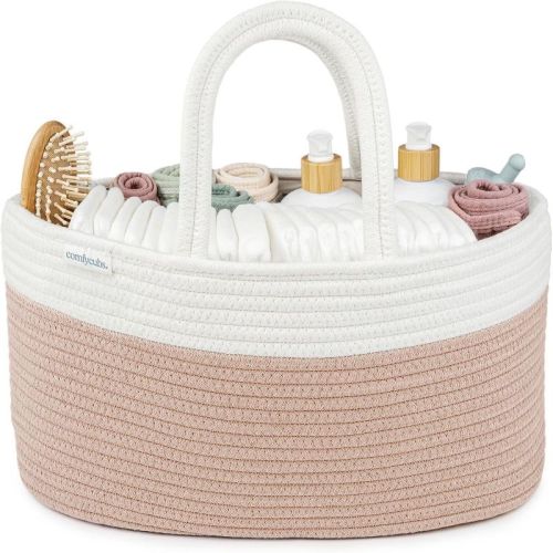 Large Portable Baby Diaper Caddy Organizer Nursery Storage Bin and Car Travel Basket by Comfy Cubs