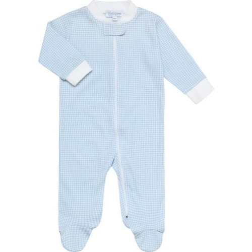 Nellapima Blue Gingham Zipper Footie - 3-6