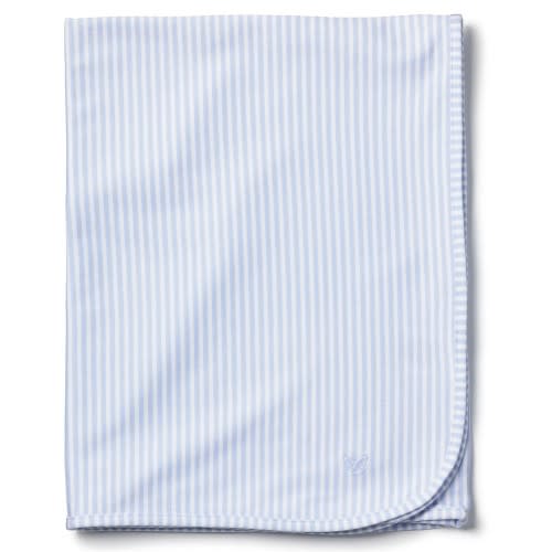 Pima Baby Blanket in Blue Stripes
