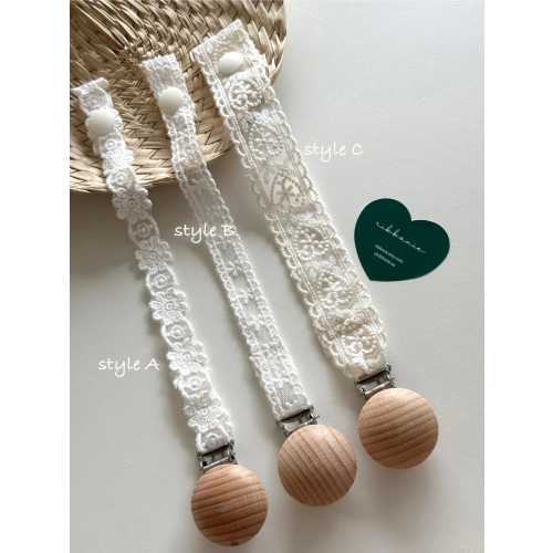 Handmade Lace Pacifier Clip Safe  Stylish Baby Dummy Holder