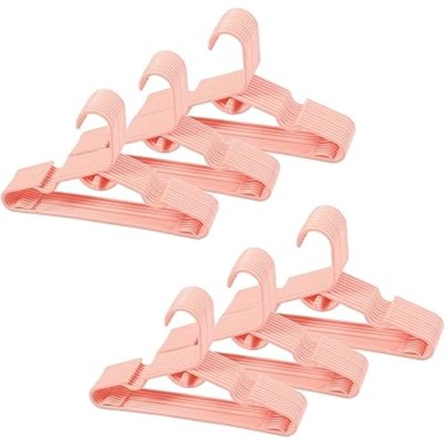 60pcs Pink Baby Nursery Closet Hangers,Non-Slip Laundry Infant Pant Hanger for Newborn Clothes Gift,Stackable Hangers,Save Space Ultra-Thin Child Coat Hanger for Girl Boy Toddler Kid.