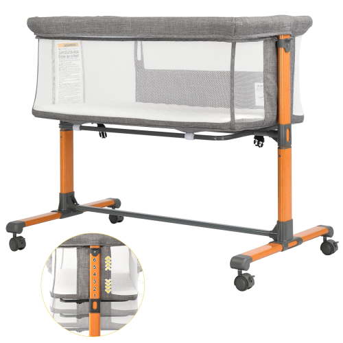 UBesGoo 3 in 1 Baby Bassinets Bedside Sleeper, Rocking Bassinet for Baby, 6 Height Adjustable Baby Bedside Bassinet