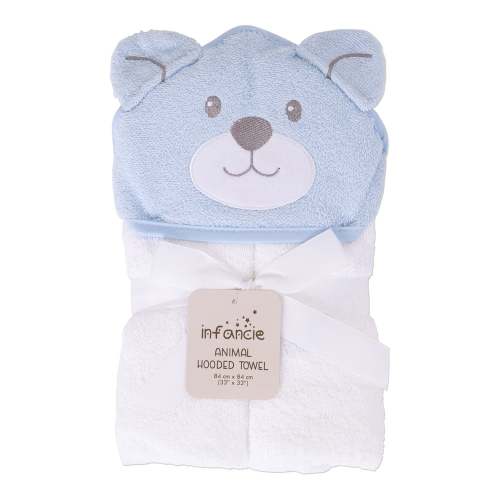 Infancie Blue Bear Hooded Towel Blue