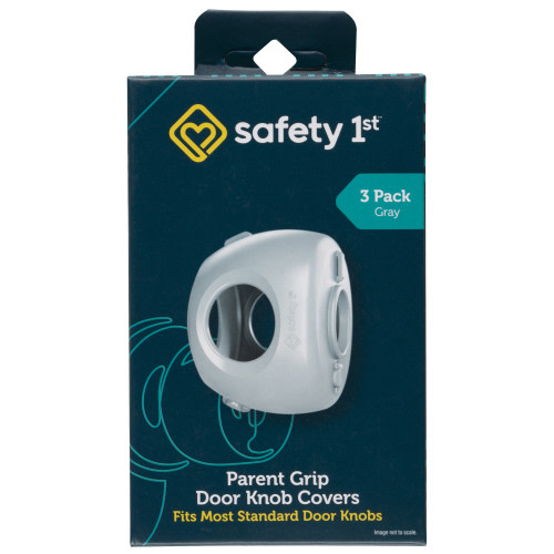 Safety 1ˢᵗ Parent Grip Door Knob Covers, Gray, 3 Pack, Toddler