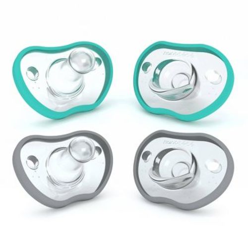 Nanobebe Flexy Silicone Pacifier 0-3 Months - Sage/white - 4pk