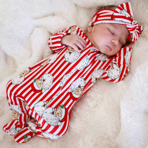 Santa Claus Lane Knit Large Bow Headwrap