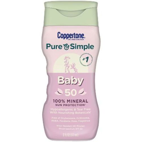 Coppertone Pure & Simple Baby Mineral Sunscreen - Spf 50 - 6 Fl Oz