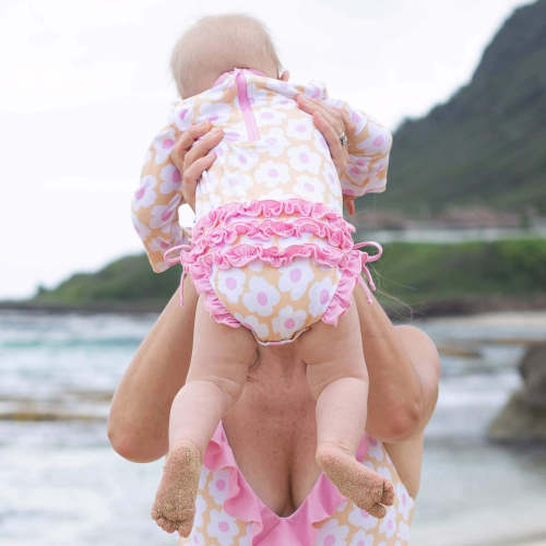 Long Sleeve Rash Guard With Ruffle Bottom | All Prints