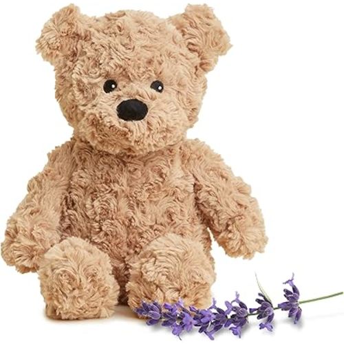Warmies Microwavable & Weighted Stuffed Animals, Brown Curly Bear - Heated Stuffed Animal Plushie for Warmth & Comfort - Cute Soft Plush Toys for Adults & Children (Boys, Girls, Babies & Toddlers)