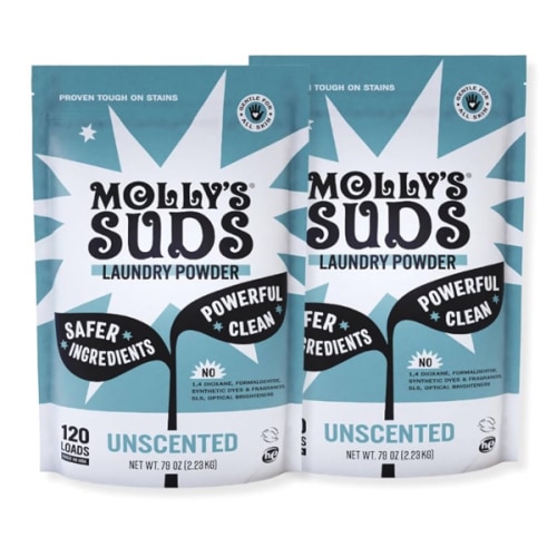 Molly's Suds Original Laundry Detergent Powder | Clean Laundry Detergent Powder for Sensitive Skin | Simple, Effective Ingredients, Stain Fighting | 240 Loads (Unscented)