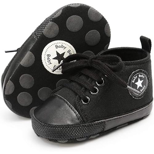 Canvas Sneaker Soft Sole Infant Lace up Newborn Ankle Toddler First Walkers Crib Shoes