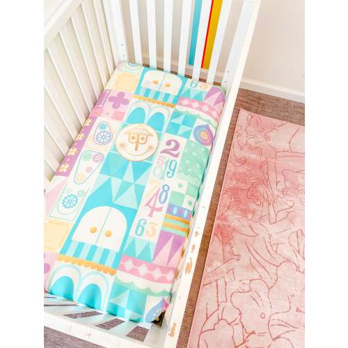 Pastel It's a Small World Crib Sheet – Small World Teething Company
