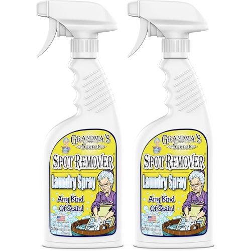 Grandma's Secret Spot Remover Laundry Spray - Chlorine, Bleach and Toxin-Free Stain Remover - Stain Remover for Clothes - Fabric Stain Remover Removes Oil, Paint, Blood and Pet Stains - 16 Oz, 2 Pack