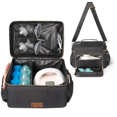 Breast Pump Bag - Pumping Tote Bag Compatible with Spectra S1 S2 Gold, Medela, and More, Stylish and Functional for Busy Moms, with Built-in Cooler
