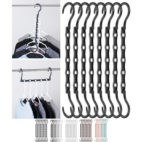 Mr. Pen- Space Saving Hangers, Black, 8 Pack, Clothes Organizers, Shirt Hangers, Magic Closet Space Savers, Back to School Supplies